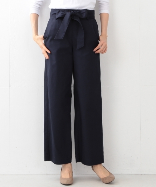 BEAMS LIGHTS Women's（ビームスライツ ウィメンズ）の「BEAMS LIGHTS / 綿麻スラブリボン パンツ（その他パンツ・レディース・ベージュ/オリーブ/ネイビー・38/36）」の9枚目の写真