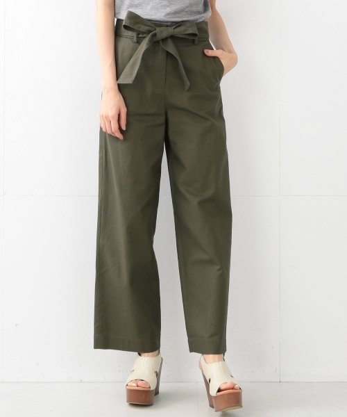 BEAMS LIGHTS Women's（ビームスライツ ウィメンズ）の「BEAMS LIGHTS / 綿麻スラブリボン パンツ（その他パンツ・レディース・ベージュ/オリーブ/ネイビー・38/36）」の10枚目の写真