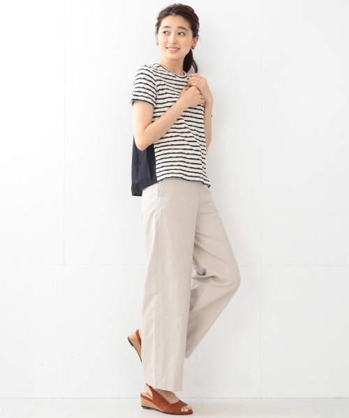 BEAMS LIGHTS Women's（ビームスライツ ウィメンズ）の「BEAMS LIGHTS / 綿麻スラブリボン パンツ（その他パンツ・レディース・ベージュ/オリーブ/ネイビー・38/36）」の12枚目の写真