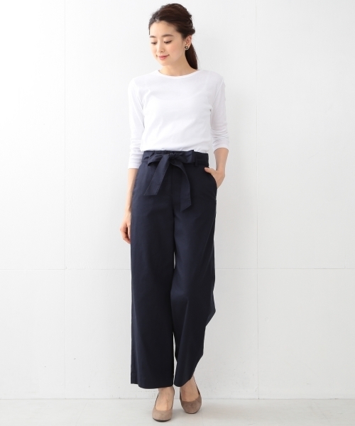 BEAMS LIGHTS Women's（ビームスライツ ウィメンズ）の「BEAMS LIGHTS / 綿麻スラブリボン パンツ（その他パンツ・レディース・ベージュ/オリーブ/ネイビー・38/36）」の13枚目の写真