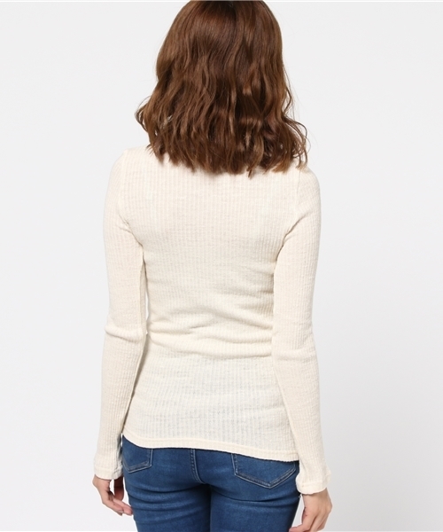 WARREN SCOTT(ワレーンスコット)の「WARREN SCOTT タートルネックリブニット(ニット/セーター・レディース・オフホワイト/ライトグレー/ブラック・FREE)」の6枚目の写真