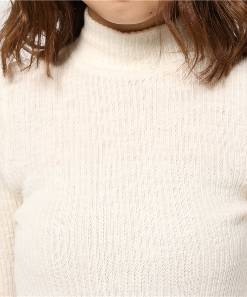 WARREN SCOTT(ワレーンスコット)の「WARREN SCOTT タートルネックリブニット(ニット/セーター・レディース・オフホワイト/ライトグレー/ブラック・FREE)」の7枚目の写真