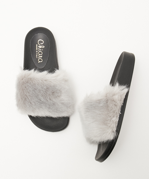 AMERICAN RAG CIE（アメリカンラグシー）の「CHIARA　ファーサンダル（サンダル・レディース・グレー/ブラック/ピンク・37/38/36）」の12枚目の写真