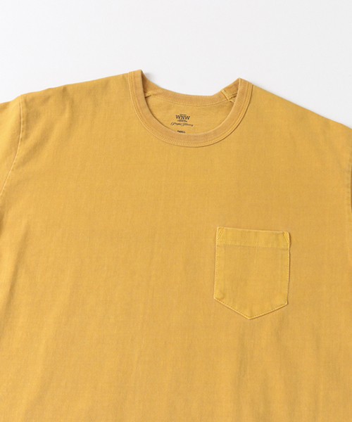 WORK NOT WORK URBAN RESEARCH(ワークノットワークアーバンリサーチ)の「WORK NOT WORK ピグメントラウンドヘムポケットTシャツ(Tシャツ/カットソー・メンズ・オフホワイト/チャコールグレー/ネイビー/ピンク/グリーン/マスタード・MEDIUM/LARGE/SMALL)」の18枚目の写真