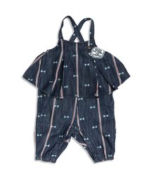 BREEZE | リボン柄オールインワン 7分丈(サロペット/オーバーオール)