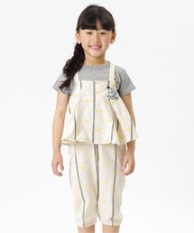 BREEZE | リボン柄オールインワン 7分丈(サロペット/オーバーオール)