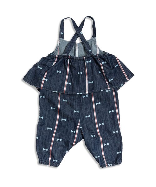 BREEZE（ブリーズ）の「リボン柄オールインワン 7分丈（サロペット/オーバーオール・キッズ・ブルー/ネイビー/キナリ・110/130/90/80/140/95/100/120）」の11枚目の写真