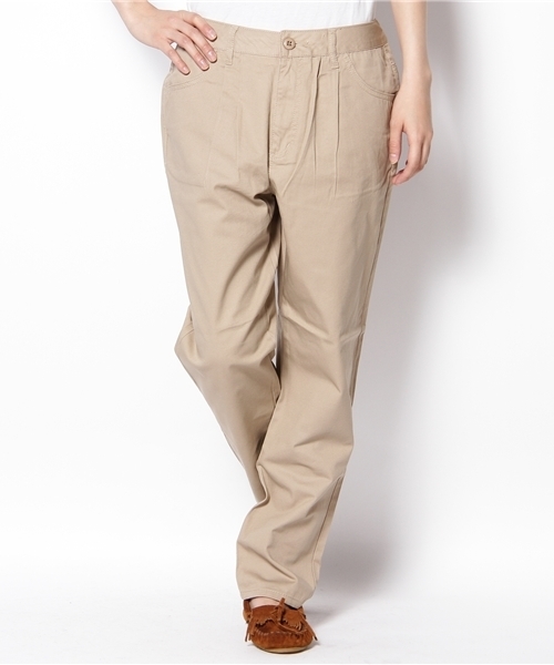 WEGO（ウィゴー）の「タックチノパンツ（チノパンツ・レディース・ライトブラウン/ベージュ/ネイビー・SMALL/MEDIUM）」の3枚目の写真