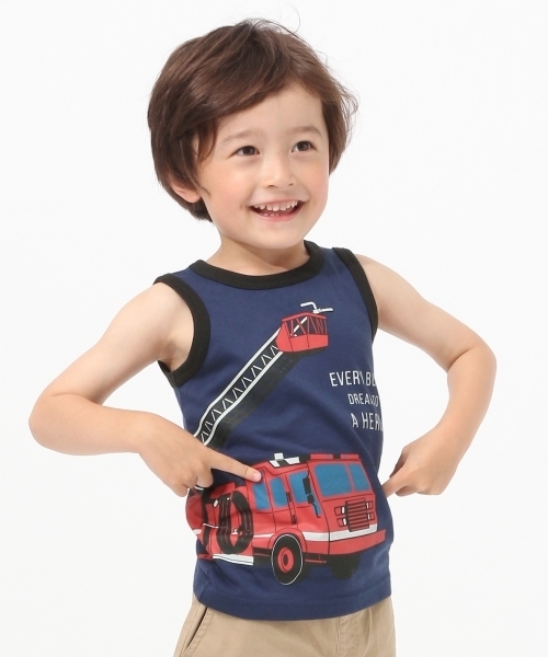 GLOBAL WORK(グローバルワーク)の「キッズ【吸水速乾】プリントタンク17/759524(タンクトップ・キッズ・グレー/イエロー/ネイビー/ブラック・XX-LARGE/SMALL/LARGE/MEDIUM/X-LARGE)」の3枚目の写真