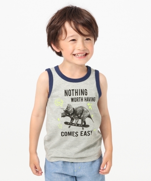 GLOBAL WORK(グローバルワーク)の「キッズ【吸水速乾】プリントタンク17/759524(タンクトップ・キッズ・グレー/イエロー/ネイビー/ブラック・XX-LARGE/SMALL/LARGE/MEDIUM/X-LARGE)」の1枚目の写真