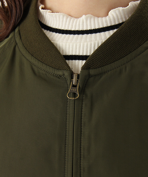 Honeys（ハニーズ）の「ショート丈リブブルゾン（ブルゾン・レディース・ブラック/カーキ/ピンク・L/M/LL）」の12枚目の写真