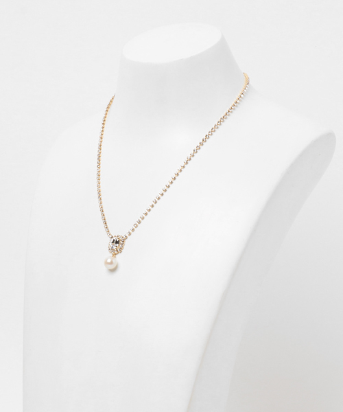 Dorry Doll（ドリードール）の「パール&ビジューヘッド ゴールドチェーンネックレス（ネックレス・レディース・ゴールド/シルバー・FREE）」の3枚目の写真