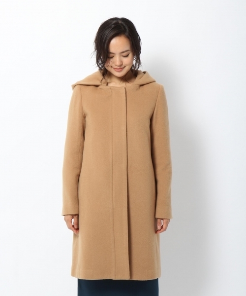 laboratory work（ラボラトリーワーク）の「ビーバーフーテッドコート（ノーカラージャケット・レディース・ネイビー/ブルー/グレー/キャメル・MEDIUM）」の15枚目の写真