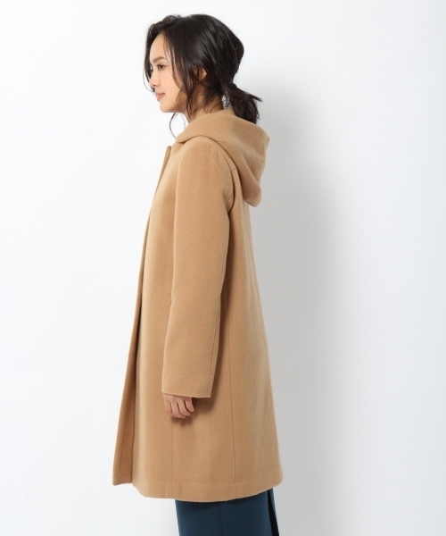 laboratory work（ラボラトリーワーク）の「ビーバーフーテッドコート（ノーカラージャケット・レディース・ネイビー/ブルー/グレー/キャメル・MEDIUM）」の13枚目の写真