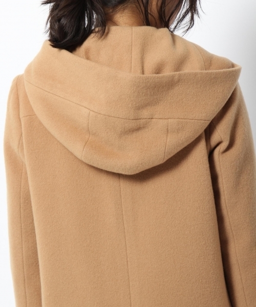 laboratory work（ラボラトリーワーク）の「ビーバーフーテッドコート（ノーカラージャケット・レディース・ネイビー/ブルー/グレー/キャメル・MEDIUM）」の14枚目の写真