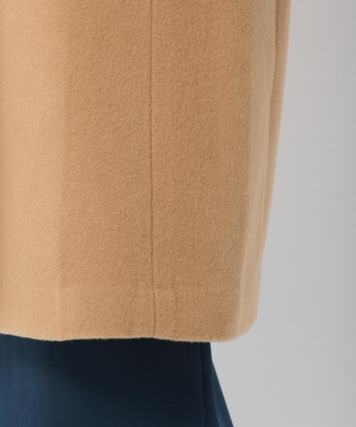 laboratory work（ラボラトリーワーク）の「ビーバーフーテッドコート（ノーカラージャケット・レディース・ネイビー/ブルー/グレー/キャメル・MEDIUM）」の8枚目の写真