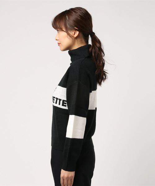 KOBE LETTUCE（コウベレタス）の「ロゴがアクセントとして映えるデイリー必須Item◎！ロゴDesign☆ハイネックニットプルオーバートップス/レディースセーター[C3032]神戸レタス（ニット/セーター・レディース・ブラック/ベージュ/グレー/オフホワイト・FREE）」の5枚目の写真