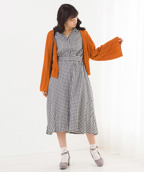 WEGO(ウィゴー)の「WEGO/リリーヤーンフレア袖ショートカーディガン(カーディガン/ボレロ・レディース・レッド/オフホワイト/グリーン/パープル/マスタード/ライトベージュ/カーキ/ダークオレンジ・FREE)」の10枚目の写真