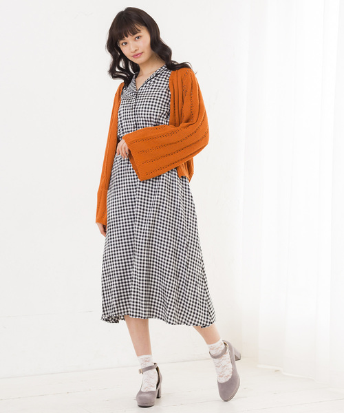 WEGO(ウィゴー)の「WEGO/リリーヤーンフレア袖ショートカーディガン(カーディガン/ボレロ・レディース・レッド/オフホワイト/グリーン/パープル/マスタード/ライトベージュ/カーキ/ダークオレンジ・FREE)」の11枚目の写真