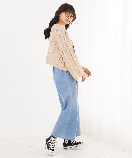 WEGO(ウィゴー)の「WEGO/リリーヤーンフレア袖ショートカーディガン(カーディガン/ボレロ・レディース・レッド/オフホワイト/グリーン/パープル/マスタード/ライトベージュ/カーキ/ダークオレンジ・FREE)」の16枚目の写真