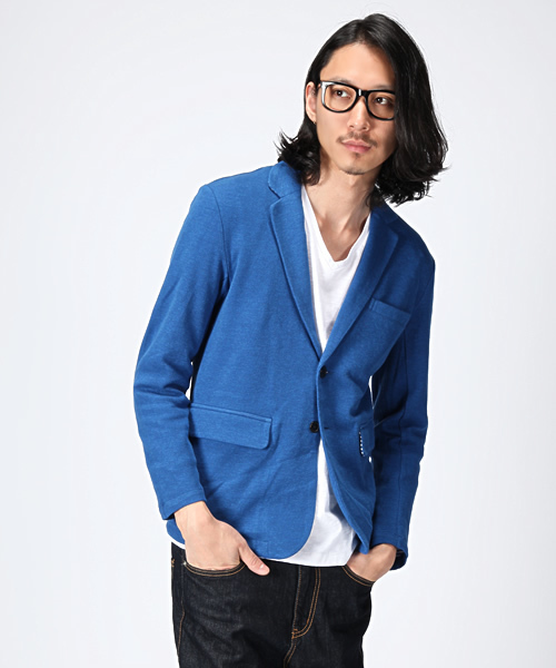 WEGO（ウィゴー）の「ダブルフェイス鹿の子テーラードジャケット（テーラードジャケット・メンズ・ブラック/ライトブラウン/ネイビー/ロイヤルブルー/ワイン・MEDIUM/LARGE）」の13枚目の写真