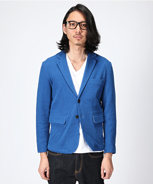 WEGO（ウィゴー）の「ダブルフェイス鹿の子テーラードジャケット（テーラードジャケット・メンズ・ブラック/ライトブラウン/ネイビー/ロイヤルブルー/ワイン・MEDIUM/LARGE）」の14枚目の写真