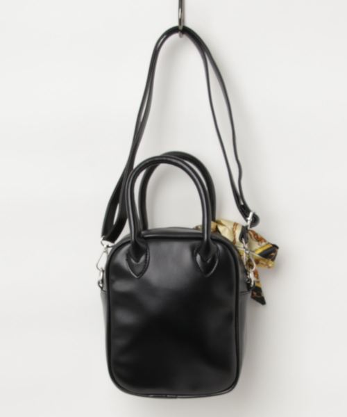 WEGO（ウィゴー）の「WEGO/【2点セット】マルチスカーフ付き2WAYミニボストンバッグ（ショルダーバッグ・レディース・ブラック/ブラウン・FREE）」の9枚目の写真