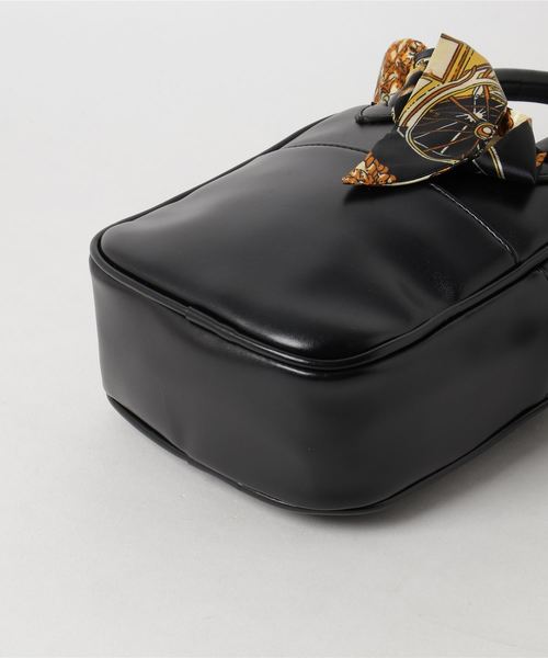 WEGO（ウィゴー）の「WEGO/【2点セット】マルチスカーフ付き2WAYミニボストンバッグ（ショルダーバッグ・レディース・ブラック/ブラウン・FREE）」の10枚目の写真