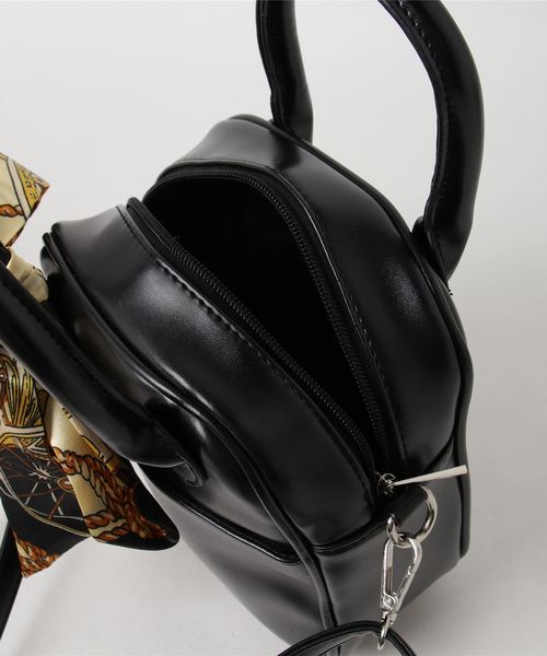 WEGO（ウィゴー）の「WEGO/【2点セット】マルチスカーフ付き2WAYミニボストンバッグ（ショルダーバッグ・レディース・ブラック/ブラウン・FREE）」の8枚目の写真