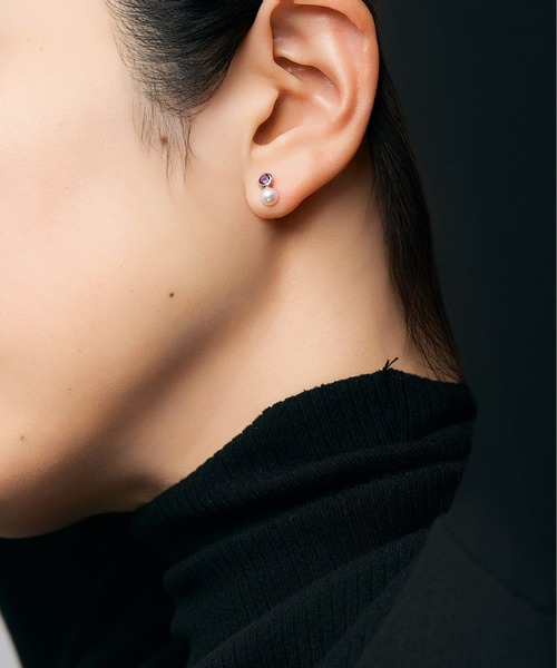 Jewel closet by L&Co.(ジュエルクローゼットバイエルアンドコー)の「【誕生石】K10 アコヤパール×カラーストーン ピアス(ピアス(両耳用)・レディース・その他4/その他1/その他2/その他3/その他6/その他8/その他10/その他11・4月/1月/2月/3月/6月/8月/10月/11月)」の12枚目の写真