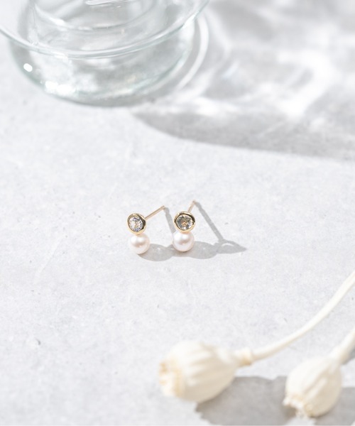 Jewel closet by L&Co.(ジュエルクローゼットバイエルアンドコー)の「【誕生石】K10 アコヤパール×カラーストーン ピアス(ピアス(両耳用)・レディース・その他4/その他1/その他2/その他3/その他6/その他8/その他10/その他11・4月/1月/2月/3月/6月/8月/10月/11月)」の17枚目の写真
