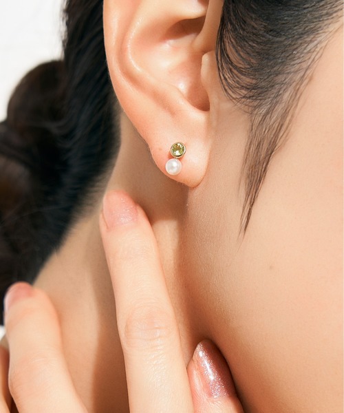 Jewel closet by L&Co.(ジュエルクローゼットバイエルアンドコー)の「【誕生石】K10 アコヤパール×カラーストーン ピアス(ピアス(両耳用)・レディース・その他4/その他1/その他2/その他3/その他6/その他8/その他10/その他11・4月/1月/2月/3月/6月/8月/10月/11月)」の19枚目の写真