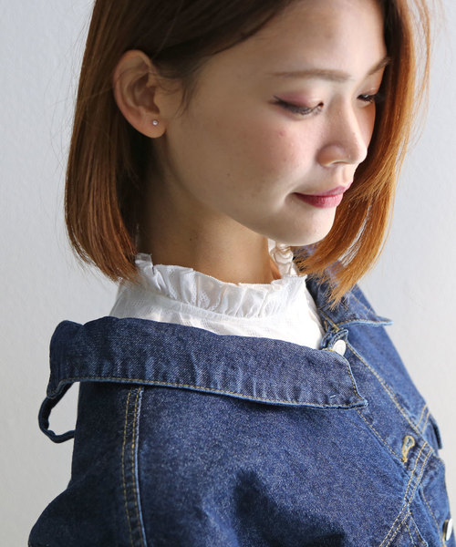 classicalelf（クラシカルエルフ）の「フリルハイネックつけ襟　ズレないツケエリ（付け襟・レディース・ホワイト・SMALL/MEDIUM/LARGE/X-LARGE）」の2枚目の写真