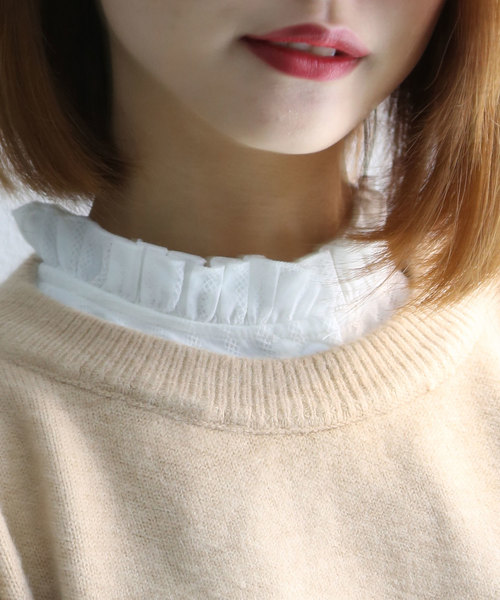 classicalelf（クラシカルエルフ）の「フリルハイネックつけ襟　ズレないツケエリ（付け襟・レディース・ホワイト・SMALL/MEDIUM/LARGE/X-LARGE）」の5枚目の写真