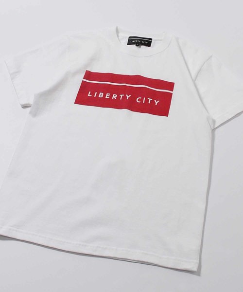 LIBERTY CITY（リバティシティ）の「【LIBERTY CITY/リバティーシティ】 [BOX LOGO] Tシャツ（Tシャツ/カットソー・メンズ・ブラック/ホワイト×ブラック/レッド/ホワイト×レッド/イエロー/ブルー/ベージュ・LARGE/SMALL/MEDIUM/LL/3/2/4）」の10枚目の写真