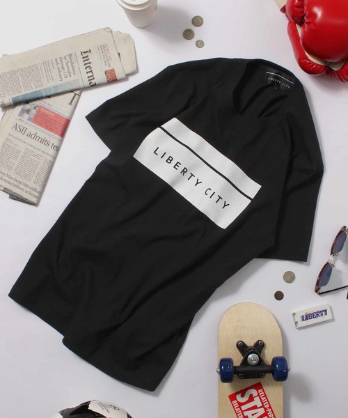 LIBERTY CITY（リバティシティ）の「【LIBERTY CITY/リバティーシティ】 [BOX LOGO] Tシャツ（Tシャツ/カットソー・メンズ・ブラック/ホワイト×ブラック/レッド/ホワイト×レッド/イエロー/ブルー/ベージュ・LARGE/SMALL/MEDIUM/LL/3/2/4）」の17枚目の写真