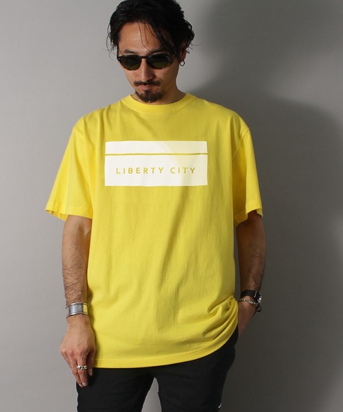 LIBERTY CITY（リバティシティ）の「【LIBERTY CITY/リバティーシティ】 [BOX LOGO] Tシャツ（Tシャツ/カットソー・メンズ・ブラック/ホワイト×ブラック/レッド/ホワイト×レッド/イエロー/ブルー/ベージュ・LARGE/SMALL/MEDIUM/LL/3/2/4）」の6枚目の写真