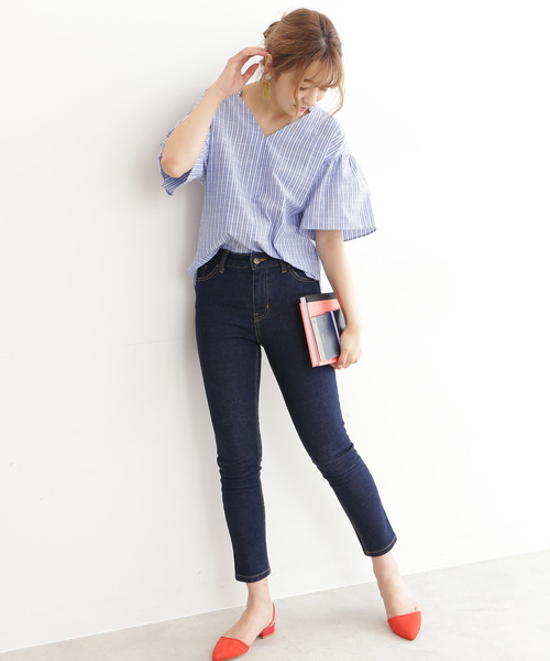 N.(N. Natural Beauty Basic)(エヌエヌナチュラルビューティーベーシック)の「スキニーデニム(その他パンツ・レディース・ネイビー・MEDIUM/SMALL)」の5枚目の写真