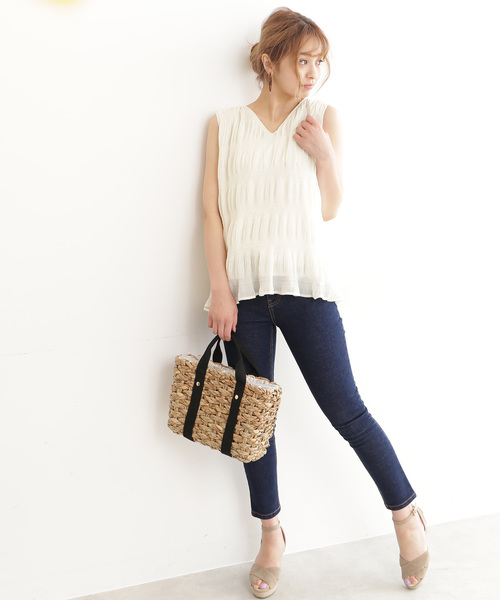 N.(N. Natural Beauty Basic)(エヌエヌナチュラルビューティーベーシック)の「スキニーデニム(その他パンツ・レディース・ネイビー・MEDIUM/SMALL)」の7枚目の写真