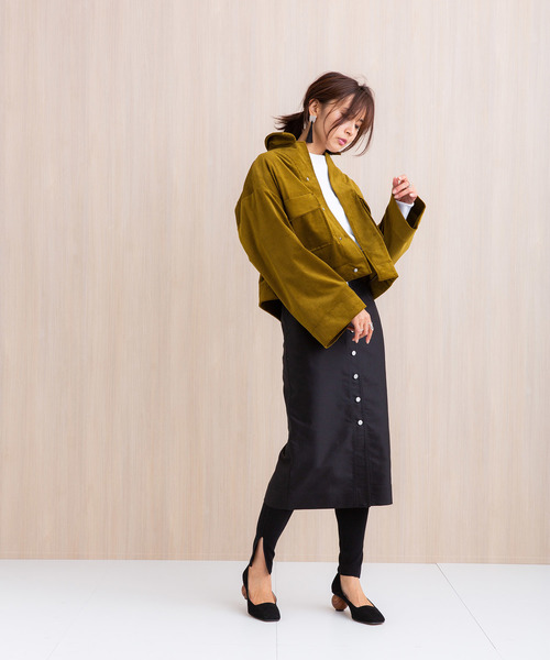 PUBLIC TOKYO(パブリックトウキョウ)の「ボタンスレンダースカート(スカート・レディース・ブラック/カーキ・1/2)」の20枚目の写真
