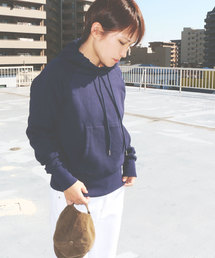 裏フリースコットンプルオーバー