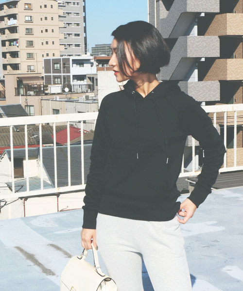 aimoha（アイモハ）の「裏フリースコットンプルオーバー（パーカー・レディース・ホワイト/ブラック/グレー/ネイビー・SMALL/MEDIUM/LARGE/X-LARGE）」の9枚目の写真