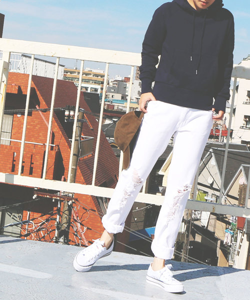 aimoha（アイモハ）の「裏フリースコットンプルオーバー（パーカー・レディース・ホワイト/ブラック/グレー/ネイビー・SMALL/MEDIUM/LARGE/X-LARGE）」の10枚目の写真