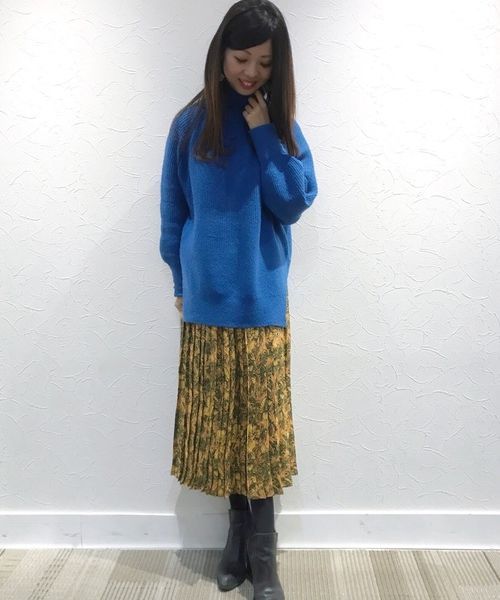 Editt by YECCA VECCA（エディットバイイェッカヴェッカ）の「・畦編みハイネックニットプルオーバー（ニット/セーター・レディース・ベージュ/オレンジ/ブルー/杢グレー・FREE）」の3枚目の写真