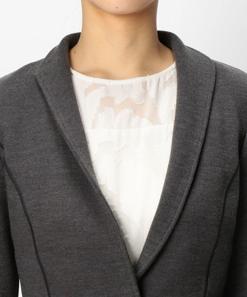 NARACAMICIE（ナラカミーチェ）の「ニットソーペプラムジャケット（テーラードジャケット・レディース・グレー/ブラック・MEDIUM/LARGE）」の3枚目の写真