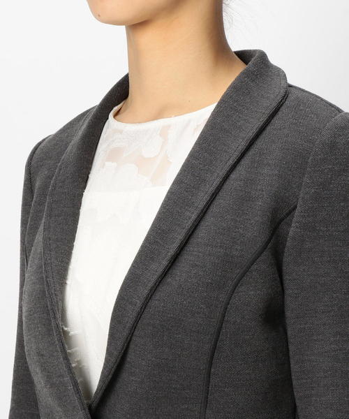 NARACAMICIE（ナラカミーチェ）の「ニットソーペプラムジャケット（テーラードジャケット・レディース・グレー/ブラック・MEDIUM/LARGE）」の5枚目の写真