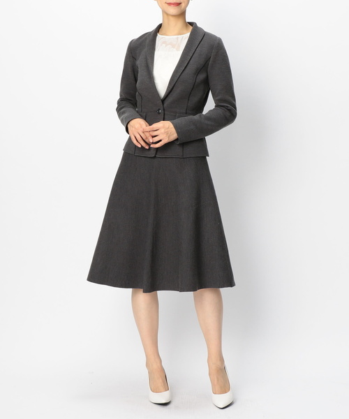 NARACAMICIE（ナラカミーチェ）の「ニットソーペプラムジャケット（テーラードジャケット・レディース・グレー/ブラック・MEDIUM/LARGE）」の10枚目の写真