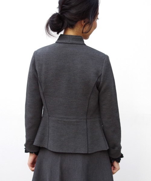 NARACAMICIE（ナラカミーチェ）の「ニットソーペプラムジャケット（テーラードジャケット・レディース・グレー/ブラック・MEDIUM/LARGE）」の20枚目の写真