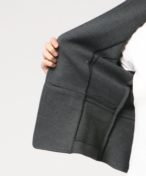 NARACAMICIE（ナラカミーチェ）の「ニットソーペプラムジャケット（テーラードジャケット・レディース・グレー/ブラック・MEDIUM/LARGE）」の7枚目の写真
