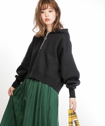 ハーフジップショートパーカー